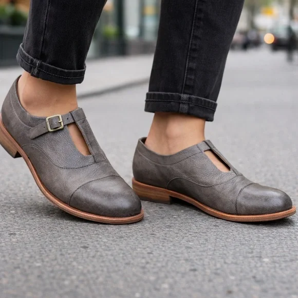 Kork-Ease grey/taupe niseda oxfords leather 7.5 - Picture 7 of 7